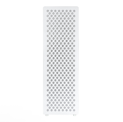 Rectangular white filter with a grid pattern on a black background